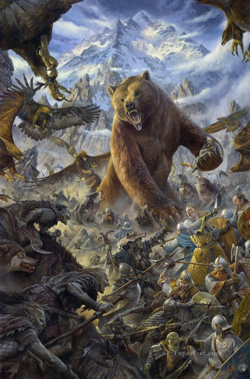fantastische Bären Krieger Ölgemälde